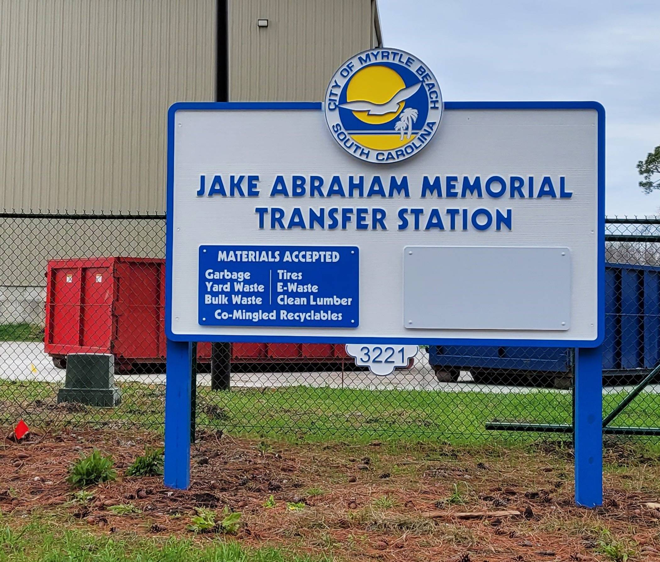 Jake Abraham Transfer Station Sign - Copy